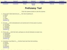 Proficiency Test:  Word Usage Interactive Proficiency Test:  Word Usage Interactive