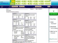 Even and Odd Numbers Worksheet Even and Odd Numbers Worksheet