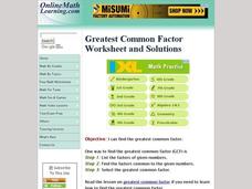 Greatest Common Factor - OnlineMathLearning.com Interactive Greatest Common Factor - OnlineMathLearning.com Interactive