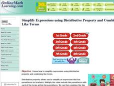 Simplify expressions and Combine Like Terms Interactive Simplify expressions and Combine Like Terms Interactive