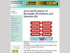 Area and Perimeter of Rectangles Worksheet (II) Interactive Area and Perimeter of Rectangles Worksheet (II) Interactive
