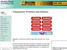 Trigonometry Worksheets Interactive Trigonometry Worksheets Interactive