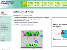Surface Area of Prism Interactive Surface Area of Prism Interactive