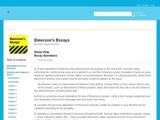 Emerson's Essays - Essay Questions Interactive Emerson's Essays - Essay Questions Interactive