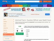 Animal Farm: Quotes (What was Said) Quiz Interactive Animal Farm: Quotes (What was Said) Quiz Interactive