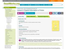 Explicit Information in Fiction Lesson Plan Explicit Information in Fiction Lesson Plan