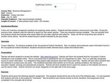 Exploring Careers Lesson Plan Exploring Careers Lesson Plan