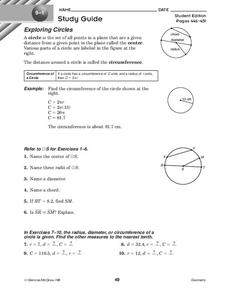Exploring Circles Worksheet Exploring Circles Worksheet