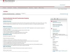 Exploring Quadratic Data with Transformation Graphing Lesson Plan Exploring Quadratic Data with Transformation Graphing Lesson Plan