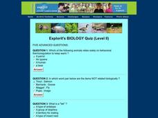 Explorit's Biology Quiz Worksheet Explorit's Biology Quiz Worksheet