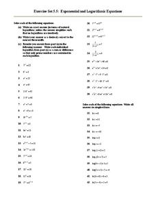 Exponential and Logarithmic Equations Lesson Plan Exponential and Logarithmic Equations Lesson Plan