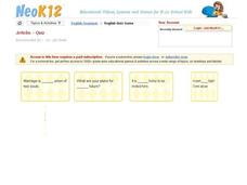Articles Quiz Interactive Articles Quiz Interactive