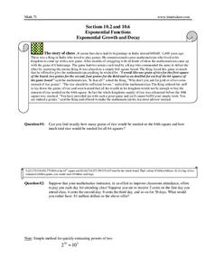 Exponential Growth and Decay Handout Exponential Growth and Decay Handout