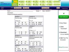 Exponents Interactive Exponents Interactive