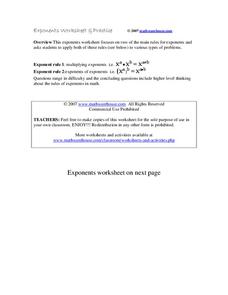 Exponents Worksheet Worksheet Exponents Worksheet Worksheet