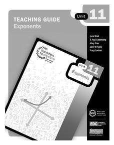 Exponents Lesson Plan Exponents Lesson Plan
