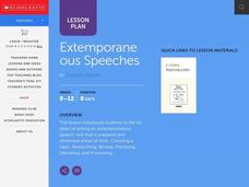 Extemporaneous Speeches Lesson Plan Extemporaneous Speeches Lesson Plan