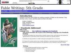 Fable Writing Lesson Plan Fable Writing Lesson Plan