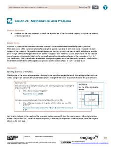 Mathematical Area Problems Lesson Plan Mathematical Area Problems Lesson Plan