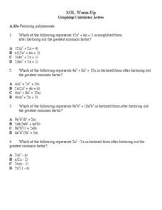 Factoring Polynomials Worksheet Factoring Polynomials Worksheet