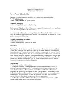 Factoring Quadratics Lesson Plan Factoring Quadratics Lesson Plan