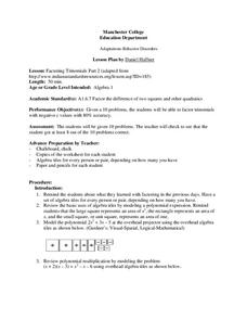 Factoring Trinomials Lesson Plan Factoring Trinomials Lesson Plan