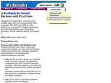Factors and Fractions Lesson Plan Factors and Fractions Lesson Plan