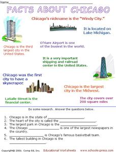 Facts About Chicago Worksheet Facts About Chicago Worksheet