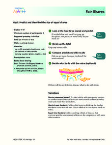 Fair Shares Lesson Plan Fair Shares Lesson Plan