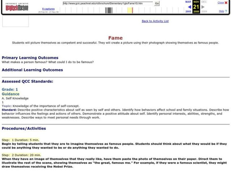 Fame Lesson Plan Fame Lesson Plan