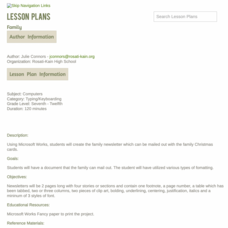 Family Lesson Plan Family Lesson Plan