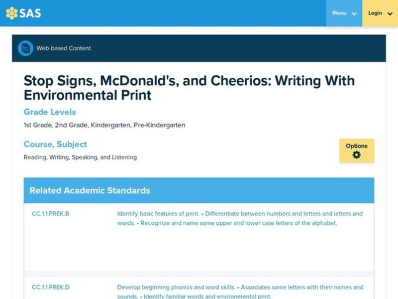 Writing With Environmental Print Lesson Plan Writing With Environmental Print Lesson Plan