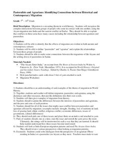 Pastoralists and Agrarians: Identifying Connections between Historical and Contemporary Migration Lesson Plan Pastoralists and Agrarians: Identifying Connections between Historical and Contemporary Migration Lesson Plan