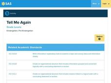 Tell Me Again Lesson Plan Tell Me Again Lesson Plan