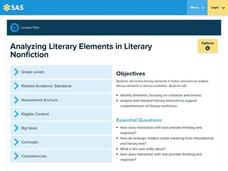 Analyzing Literary Elements in Literary Nonfiction Lesson Plan Analyzing Literary Elements in Literary Nonfiction Lesson Plan