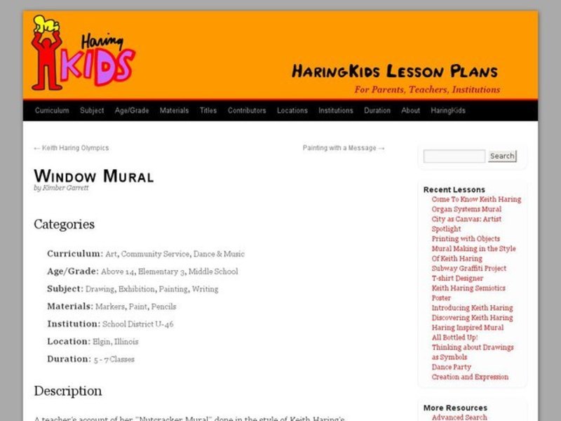 Window Mural Lesson Plan Window Mural Lesson Plan