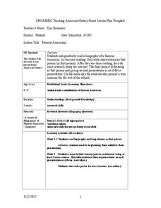 Famous Americans Lesson Plan Famous Americans Lesson Plan