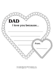 Father's Day Card Worksheet Father's Day Card Worksheet