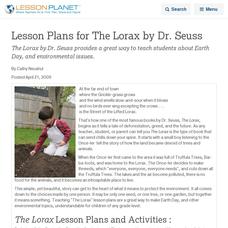 Lesson Plans for "The Lorax" by Dr. Seuss Lesson Planet Article Lesson Plans for "The Lorax" by Dr. Seuss Lesson Planet Article