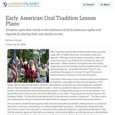 Early American Oral Tradition Lesson Plans Lesson Planet Article Early American Oral Tradition Lesson Plans Lesson Planet Article
