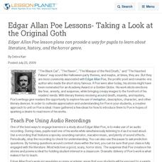 Edgar Allan Poe Lessons- Taking A Look At The Original Goth Lesson Planet Article Edgar Allan Poe Lessons- Taking A Look At The Original Goth Lesson Planet Article