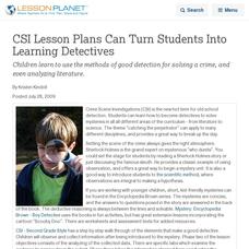 CSI Lesson Plans Can Turn Students Into Learning Detectives Lesson Planet Article CSI Lesson Plans Can Turn Students Into Learning Detectives Lesson Planet Article