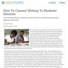 How To Connect Writing To Students' Interests Lesson Planet Article How To Connect Writing To Students' Interests Lesson Planet Article