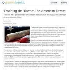 Teaching the Theme: The American Dream Lesson Planet Article Teaching the Theme: The American Dream Lesson Planet Article