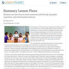 Summary Lesson Plans Lesson Planet Article Summary Lesson Plans Lesson Planet Article