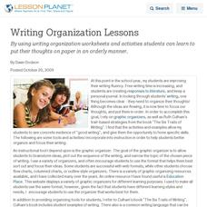 Writing Organization Lessons Lesson Planet Article Writing Organization Lessons Lesson Planet Article