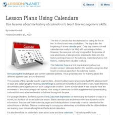 Lesson Plans Using Calendars Lesson Planet Article Lesson Plans Using Calendars Lesson Planet Article