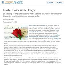 Poetic Devices in Songs Lesson Planet Article Poetic Devices in Songs Lesson Planet Article