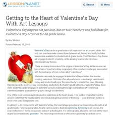 Getting to the Heart of Valentine's Day With Art Lessons Lesson Planet Article Getting to the Heart of Valentine's Day With Art Lessons Lesson Planet Article