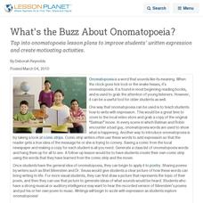 What's the Buzz About Onomatopoeia? Lesson Planet Article What's the Buzz About Onomatopoeia? Lesson Planet Article